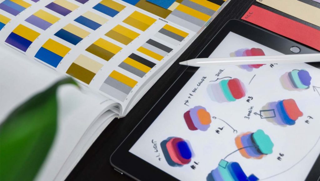 Conception d'identité visuelle avec choix des couleurs